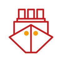 Boat icon duotone yellow red summer beach symbol illustration. vector