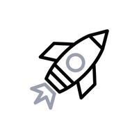 Rocket icon duocolor grey black business symbol illustration. vector