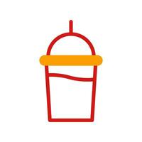 Drink icon duotone yellow red summer beach symbol illustration. vector