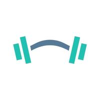 Dumbbell icon solid green light grey sport symbol illustration. vector