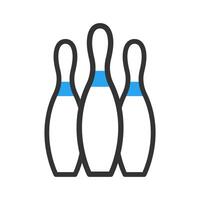 Bowling icon duotone blue black sport symbol illustration. vector