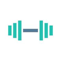 Dumbbell icon solid green light grey sport symbol illustration. vector