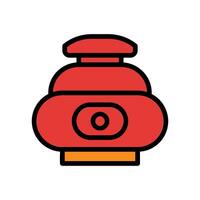 Jar icon colored outline red orange colour chinese new year symbol perfect. vector