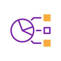 Chart icon duotone purple yellow business symbol illustration. vector