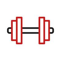 Dumbbell icon duocolor red black sport symbol illustration. vector