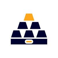 Gold icon solid orange black business symbol illustration. vector