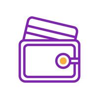 Card icon duotone purple yellow business symbol illustration. vector
