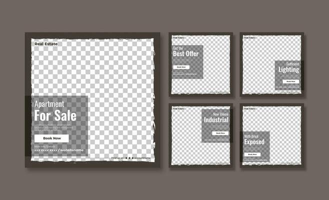 Real estate or property trendy editable template. house for sale social media post template