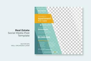 Real estate or property trendy editable template. house for sale social media post template vector