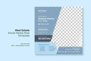 Real estate or property trendy editable template. house for sale social media post template vector