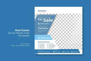 Real estate or property trendy editable template. house for sale social media post template vector