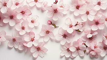 Cherry Blossom flower patterned background. Flower texture background. Generative AI photo