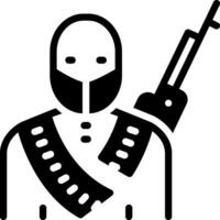 solid icon for terrorist vector