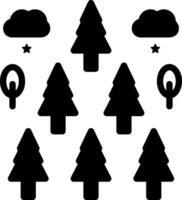 sólido icono para bosque vector