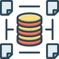 color icon for databases vector