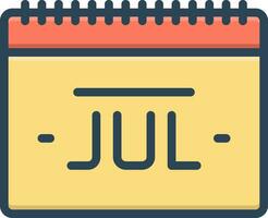 color icon for jul vector