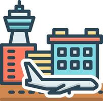 color icono para aeropuertos vector