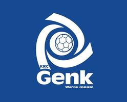 KRC Genk Club Logo Symbol Belgium League Football Abstract Design Vector Illustration With Blue Background