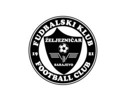 fk zeljeznicar club logo símbolo negro bosnia herzegovina liga fútbol americano resumen diseño vector ilustración