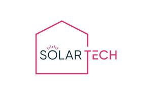 Simple solar house logo design vector with creative element concept