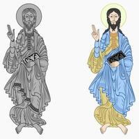 Vector design of Saint James the Apostle holding a codex, Christian art from the middle ages