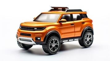 Displaying a 3D miniature SUV - Sports Utility Vehicle. Generative AI photo