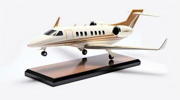 Displaying a 3D miniature Private Jet. Generative AI photo