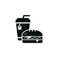 Sandwich and drink icon. Fast food icon isolated on white background vector