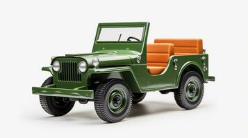 Displaying a 3D miniature Jeep. Generative AI photo