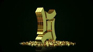 Hintergrund mit rotierend Gold geometrisch Formen, Würfel, 3d Wiedergabe, einzigartig Design, Betrachtung video