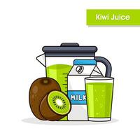 Kiwi juice drink background design illustration vector