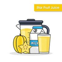 estrella Fruta jugo bebida antecedentes diseño ilustración vector