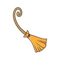 Flying broomstick illustration. Halloween themed design. Great to use as an element or clip art vector