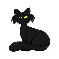 negro gato ilustración. Víspera de Todos los Santos temática diseño. genial a utilizar como un elemento o acortar Arte vector