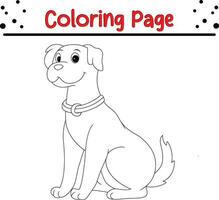 Cute Dog Animal coloring page illustration vector. For kids coloring book. vector