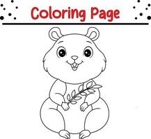 Cute mouse Animal coloring page illustration vector. For kids coloring book. vector