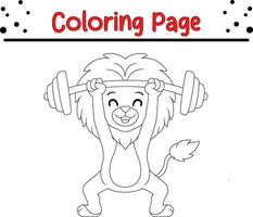 Cute lion Animal coloring page illustration vector. For kids coloring book. vector