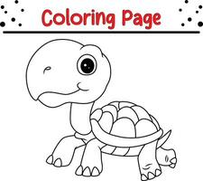 Cute turtle. Vector illustration. Outline drawing cartoon animal For kids  collection, design, decor, cards, print, coloring page. 17188852 Vector Art  at Vecteezy