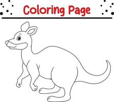 Cute Kangaroo cartoon coloring page. Animal illustration vector. For kids coloring book. vector