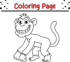 linda mono dibujos animados colorante página. animal ilustración vector. para niños colorante libro. vector