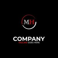 MH creative modern letters logo design template vector