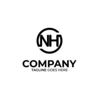 NH creative modern letters logo design template vector
