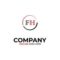 FH creative modern letters logo design template vector