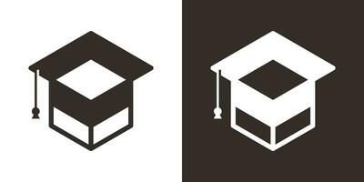 box and hat graduation logo design education icon vector illustration