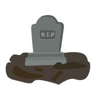 Tombstone vector, gravestone vector. Scary stone grave vector. Halloween Elements and Objects for Design Projects vector