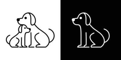 logo design dog line icon vector illustration