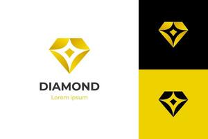 luxury diamond with jewelry elegant logo icon design concept for jewelry shop business identity logo vector