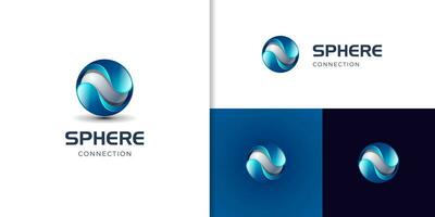 Creative abstract digital sphere technology vector logo design element. Web Network Internet business circle globe icon symbol