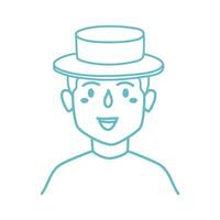 happy young man in straw hat vector