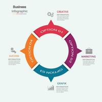 infografía vector, grafico. presentación. negocio conceptos, partes, pasos, procesos. visualización de infografía datos. puesta en marcha modelo. - vector